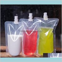 Wholesale Garden Housekeeping Bags Pack Standup Plastic Drink Packaging Bag Spout Pouch For Beverage Liquid Juice Milk Coffee Rstx