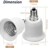 Wholesale E12 to E27 Adapter Candelabra E12 Socket to Medium Standard LED Light Bulb Converter E12 Lamp Holders