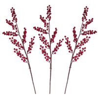 Wholesale Decorative Flowers Wreaths Pack Artificial Red Berry Stems Faux Inches Holly Branches For DIY Crafts Wreath Tall Vase Holiday