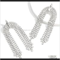 Wholesale Charm Jewelryfashion Rhinestone Womens Large Pendant Statement Style Claw Chain Earrings Wedding Bridal Drop Delivery Kc2Z