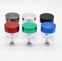Wholesale iceblue rainbow Funnel Metal Grinder Smoking Pipes Accessories tool mm Diameter Acrylic Herb Cigarette Crusher Parts Tobacco Abrader