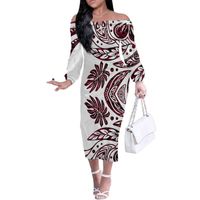 Wholesale Slim Dress Samoa Polynesian Print Fashionable Elegant Club Es Sexy Bodycon Summer Maxi Designer Party Clothing