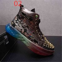 Wholesale Dress Shoes High top men s shoes trendy mid bang thick soled fashion embroidered white short boots VOSO