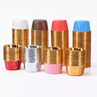 Wholesale 50Pcs Cupcake Wrappers Crimping Muffin Cases Cake Liner Gold Silver Coated Paper Cups Heat Resistant Baking Mold Party Supplies