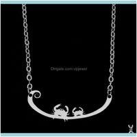 Wholesale Necklaces Pendants Jewelrystainless Steel Chains Necklace Sier Color Animal Crab Pendant For Women Fashion Jewelry Gift Drop Delivery