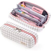 Wholesale Pencil Case Grid Pouch With Compartments Stationery Bag For Girls Teens Students Art School And Office Suppl Bags