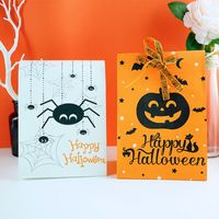 Wholesale New Happy Party x24x8cm Chocolate Biscuit gift Halloween pumpkins spider paper candy packing bag
