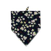 Wholesale Dog Apparel Personalized Floral Printed Flower Bandana Tie On Pretty In Black Daisy Pet Scarf Accessories