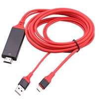 Wholesale Audio Cables Connectors USB C Type C To HDTV TV Cable Adapter For Galaxy S10 Note MacBook Durable Red Color Portable