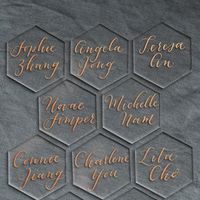 Wholesale Greeting Cards Clear Acrylic Hexagon Blank Place Laser Cut Sheet Plain Tiles Wedding Decoration For Table Numbers Guest Name