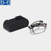 Wholesale Sunglasses Qutzzmnd Professional High definition Metal Folding Reading Glasses Anti blue Light Presbyopia Eyeglasses Case Kit