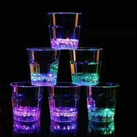Wholesale LED Flashing Glowing Cup Water Liquid Activated Light up Wine Beer Glass Mug Luminous Party Bar Drink cup Christmas Party Decoration ML