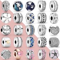 Wholesale Clip Charms Sterling Silver Stopper Fit Original Pandora Charms Bracelet DIY Women Jewelry Gift Bangles Accessories