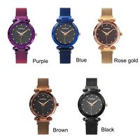 Wholesale Wristwatches Women Lady Wrist Quartz Watch Round Dial Magnet Buckle Starry Sky For Business