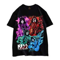 Wholesale New Rock band KISS T Shirt High Quality Cotton Punk T Shirt Men Black Tshirt Heavy Metal Tops Print T Shirts Woman Tshirts X0602