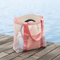 Wholesale PC Large Capacity Cosmetic Bag Women Travel Makeup Portable Mesh Toiletry Bags Men Beach Wash Organizer Pouch Cases