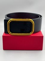 Wholesale Men s Designer Belt Premium Headlayer Leather Black and Red Ladies Fashion Letter Large Gold Buckle Belts cm Wide Gift Box