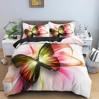 Wholesale Bedding Sets Beautiful Butterfly Pattern D Colorful Prnted Quilt Covers With Pillowcase Duvet Cover Set King Queen Size Home Textile
