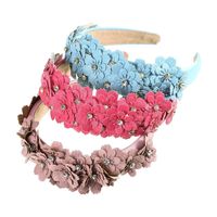 Wholesale Synthetic Leather Flower Headband Women Head Band With Crystals Bride Crown Headbands Wedding Hair Accessory