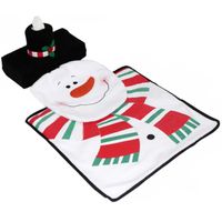 Wholesale Bath Mats Bathroom Mat Set Christmas Themed U shaped Toilet Rug Carpet Seat Lid Cover Water Tank With Holder