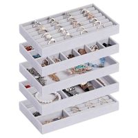Wholesale Jewelry Pouches Bags Organizer Tray Stackable Velvet For Drawer Storage Display Trays Showcase