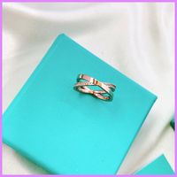 Wholesale 2021 New Fashion Women Overlapping Ring Luxury Designer Jewelry With Dimond Casual Ladies Rings S925 Sterling Silver Rose Gold D2110157F