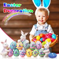 Wholesale Easter And Eggs Colorful Table Top Decoration Resin Ornaments Happy Party Kids Birthday Mats Pads