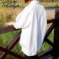 Wholesale Women s Blouses Shirts Shirt Loose Camisas Femininas Tataria Plus Size White Feminina Embroidered Long Tunic Tops For Women Short Sleeve B