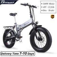 Wholesale EU Shengmilo MX21 Inch City Folding Electric Mountain Bike Fat Tire Bicycle W V E bike Beach Cruiser Shimano Speed Moped