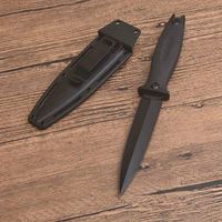 Wholesale Top Quality KS Outdoor Survival Straight Tactical Knife Cr13Mov Double Action Black Oxide Blade ABS Handle Fixed Blades Knives With Kydex