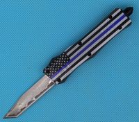Wholesale Blue Flag Inch Mini Automatic Tactical Knife VG10 Damascus Steel Blade Zinc aluminum Alloy Handle EDC Pocket Knives