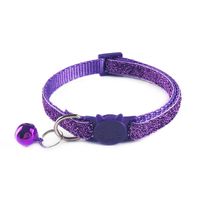 Wholesale Cat Collars Leads Pet Head Safety Buckle Dog Collar Patch Cloth Bell Sequin Gold Glitter Velvet Ribbon Accessory cm Wide