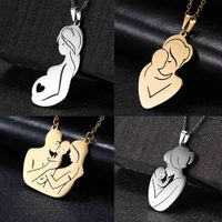Wholesale YUTONG Family Baby Pregnant Necklace Heart For Wife Mother Father day Women Man Gift Love Gold Silver Color Stainless Steel Jewelry