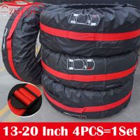 Wholesale 4Pcs Car Spare Tire Cover Case Polyester Auto Wheel Tires Storage Bags Vehicle Tyre Accessories Dust proof Protector Styling
