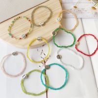 Wholesale 2021 Korean Version Simple Personality Letter Elastic Smiling Face Candy Color Acrylic Beaded Bracelet