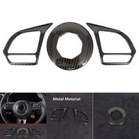 Wholesale Steering Wheel Covers Car Metal Carbon Fiber Cover Trim Decoration Frame For MG ZS EV HS MG6 MG5 EZS Accessories