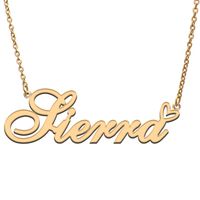 Wholesale Pendant Necklaces Sierra Love Heart Name Necklace Personalized Gold Plated Stainless Steel Collar For Women Girls Friends Birthday Wedding G