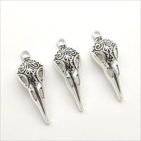 Wholesale Bird Skull Tibetan Silver Charms Beads Pendants for jewelry making Earring Necklace Bracelet Key chain accessories mm DH0379