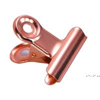 Wholesale 22mm mm mm mm Round Metal Grip Clips Rose Gold Bulldog Clip Stainless Steel Ticket Paper Clip For Tags Bags Office RRD12476