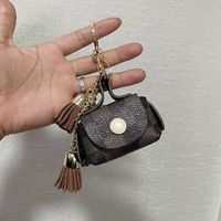 Wholesale 2021 Fashion Cute Old Flower Coin Wallet Bags Pendant Keychain With Tassels Personalized Pu Leather Car Bag Key Ring Gift For Kids Girls G75TFQN