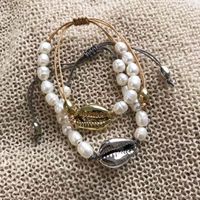 Wholesale Beaded Strands Shell Freshwater Pearl Bracelet Femme Slipknot Weave Rope Fashion Women s Bracelets For Lovers Boho Jewelry Perles Stra