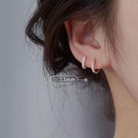 Wholesale Women Earrings k Real Gold Plating Earring Sliver Hoop Rhinestone Jewelry Huggie
