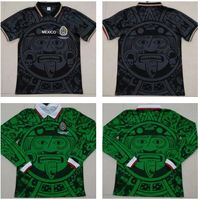 Wholesale tops MEXICO RETRO soccer jerseys long sleeve VINTAGE BLANCO Thai Quality uniforms Football shirt Embroidery camiseta
