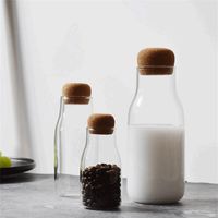 Wholesale Glass Jars Mason Jar Transparent Storage Can Cork Stopper Bottle Small Glass Bottle Containers Sealed Coffee Storage Tank R2