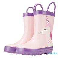 Wholesale Rain boots High quality children waterproof non slip rubber The unicorn pink girl lovely spring autumn winter