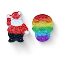 Wholesale Fidget Toys Push Bubbles Puzzle Sensory Santa Claus Rainbow Skull Christmas Halloween Series Children s Wisdom Bubble Toy Party Gifts Decoration Game G78113S