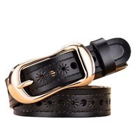 Wholesale Belts Women Genuine Leather Hollow Out Belt Brand Designer Versatile No Punching Cowhide Superior Quality Alloy Buckle Jeans
