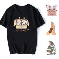 Wholesale Men s T Shirts Funny Cat Series Men T shirt Casual Vintage100 Cotton Short Sleeve Cartoon O neck