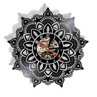 Wholesale Wall Clocks Mandala Flower Record Clock Silent Modern Design For Yoga StudioDecor Seeds Souvenir Gift