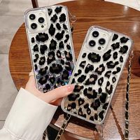 Wholesale Fashion Leopard Dream Snake Scales Quicksand Cases For Iphone Pro XR XS Max Gradient Bling Glitter Liquid Hard PC Soft TPU Phone Back Cover With Neck Strap